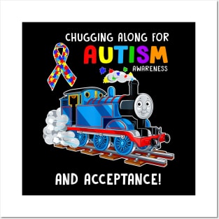 Autism Awareness Train Puzzle Piece Kids Family Love Accept Posters and Art